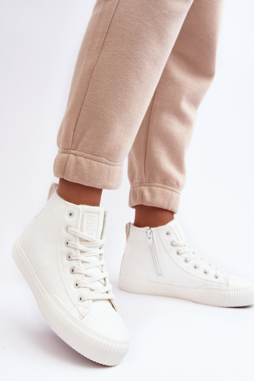 Chaussures de loisirs chauffées avec fermetures éclair de couleur blanche Big Star MM274017 Chaussures de loisirs chauffées avec fermetures éclair de couleur blanche Big Star MM274017