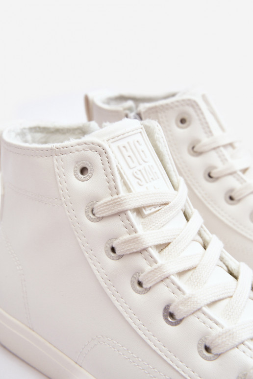 Chaussures de loisirs chauffées avec fermetures éclair de couleur blanche Big Star MM274017 Chaussures de loisirs chauffées avec fermetures éclair de couleur blanche Big Star MM274017