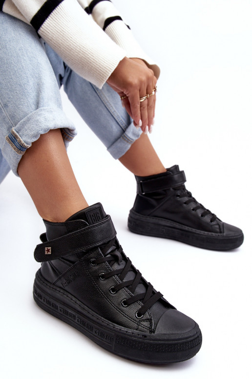 Freizeitschuhe erwärmt mit Plateau Big Star schwarz Farbe MM274008