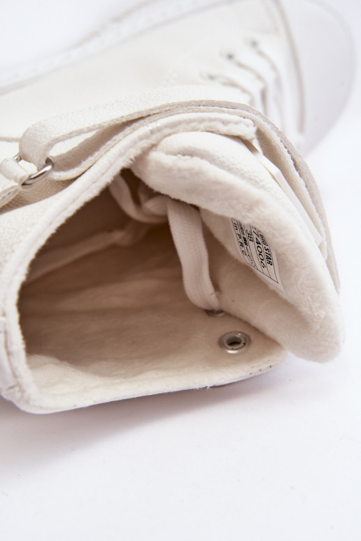 Verwarmde vrijetijdsschoenen met platform Big Star witte kleur MM274006