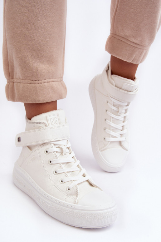 Verwarmde vrijetijdsschoenen met platform Big Star witte kleur MM274006