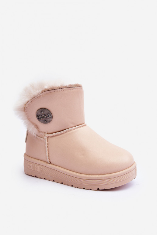 Bottes de neige pour enfants réchauffées avec intérieur en fourrure beige Big Star MM374084