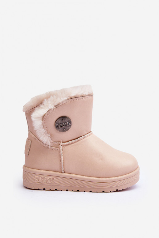 Bottes de neige pour enfants réchauffées avec intérieur en fourrure beige Big Star MM374084