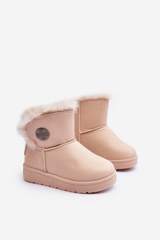 Kindersnowboots verwarmd met bont aan de binnenkant beige Big Star MM374084 Kindersnowboots verwarmd met bont aan de binnenkant beige Big Star MM374084