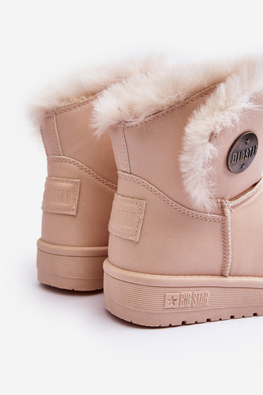 Gewärmte Kinder-Schneestiefel mit Fell innen beige Big Star MM374084 Gewärmte Kinder-Schneestiefel mit Fell innen beige Big Star MM374084