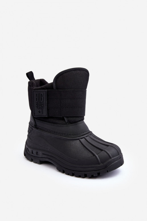 Kindersnowboots met zelfklevende sluitingen verwarmd zwart Big Star MM374122 Kindersnowboots met zelfklevende sluitingen verwarmd zwart Big Star MM374122
