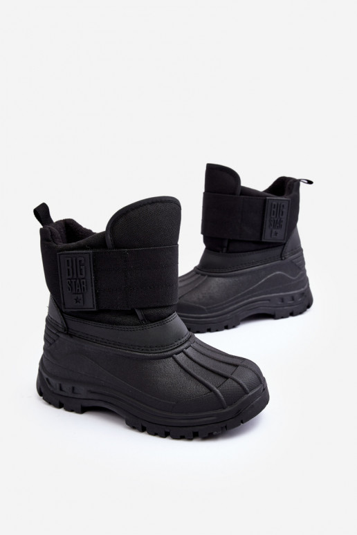 Kindersnowboots met zelfklevende sluitingen verwarmd zwart Big Star MM374122 Kindersnowboots met zelfklevende sluitingen verwarmd zwart Big Star MM374122