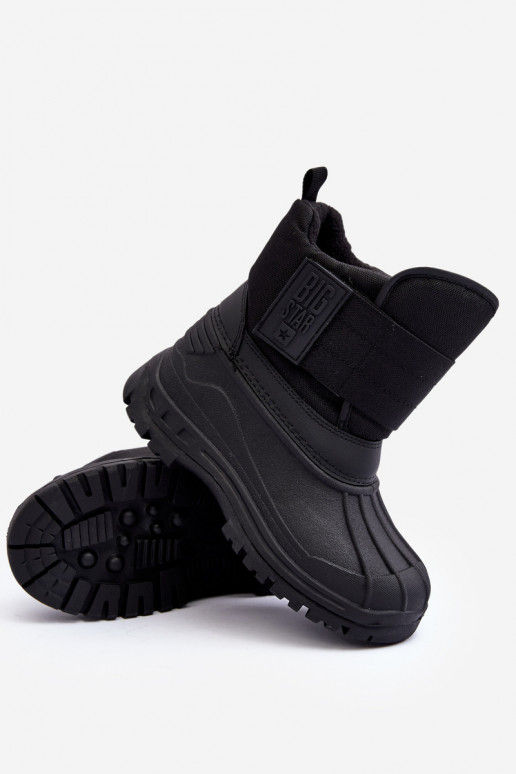 Kindersnowboots met zelfklevende sluitingen verwarmd zwart Big Star MM374122 Kindersnowboots met zelfklevende sluitingen verwarmd zwart Big Star MM374122
