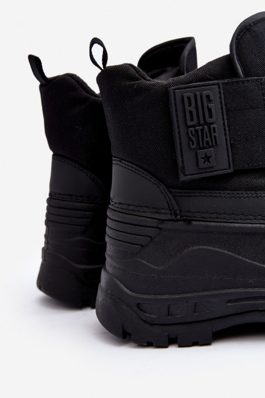 Kindersnowboots met zelfklevende sluitingen verwarmd zwart Big Star MM374122 Kindersnowboots met zelfklevende sluitingen verwarmd zwart Big Star MM374122