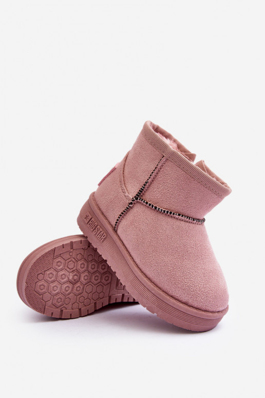 Kindersnowboots verwarmd met ritsen roze Big Star MM374101 Kindersnowboots verwarmd met ritsen roze Big Star MM374101
