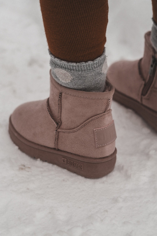 Kindersnowboots verwarmd met ritsen roze Big Star MM374101 Kindersnowboots verwarmd met ritsen roze Big Star MM374101