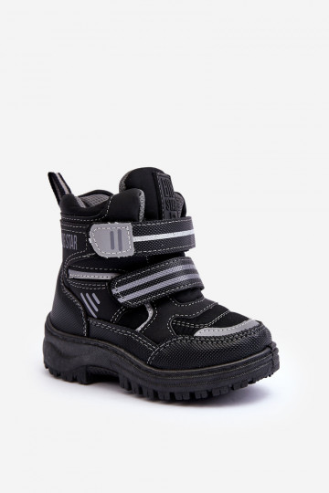 Verwarmde kindersnowboots met zelfklevende sluitingen zwart Big Star MM374129