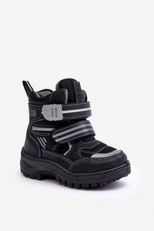 Bottes de neige chauffantes enfant à fermetures adhésives noir Big Star MM374129