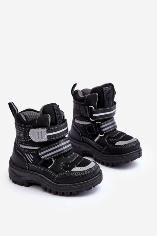 Verwarmde kindersnowboots met zelfklevende sluitingen zwart Big Star MM374129