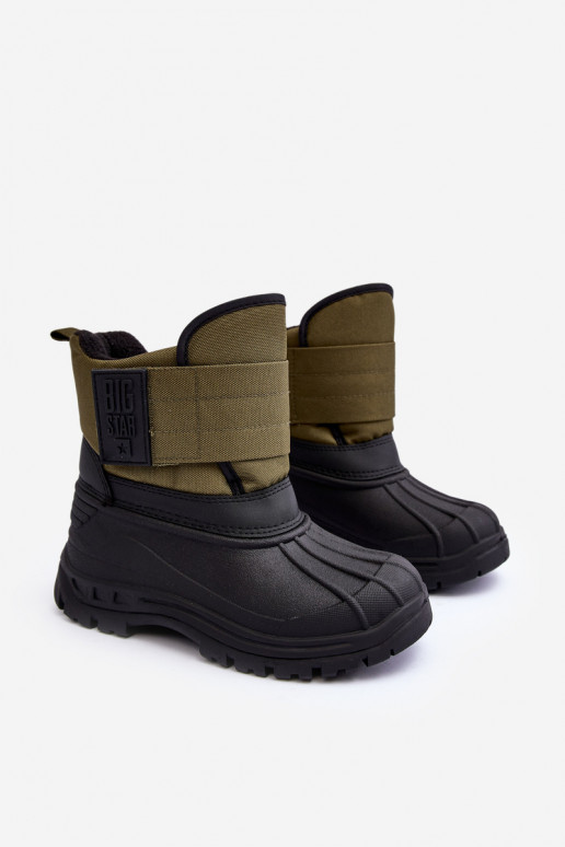 Kinder-Schneestiefel mit Klebeverschlüssen, warmer Khaki Big Star MM374123 Kinder-Schneestiefel mit Klebeverschlüssen, warmer Khaki Big Star MM374123