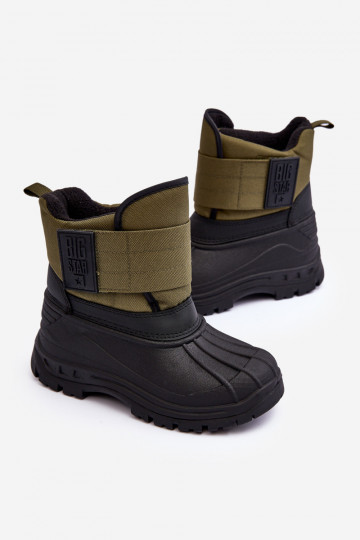 Kinder-Schneestiefel mit Klebeverschlüssen, warmer Khaki Big Star MM374123 2
