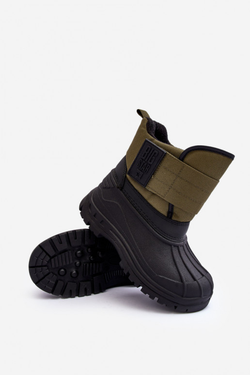 Bottes de neige enfant à fermetures adhésives réchauffées kaki Big Star MM374123