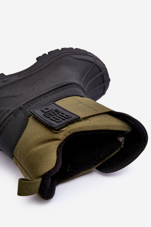 Kindersnowboots met zelfklevende sluitingen verwarmd kaki Big Star MM374123 Kindersnowboots met zelfklevende sluitingen verwarmd kaki Big Star MM374123