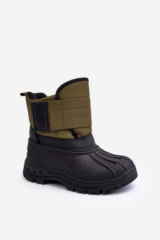 Bottes de neige enfant à fermetures adhésives réchauffées kaki Big Star MM374123