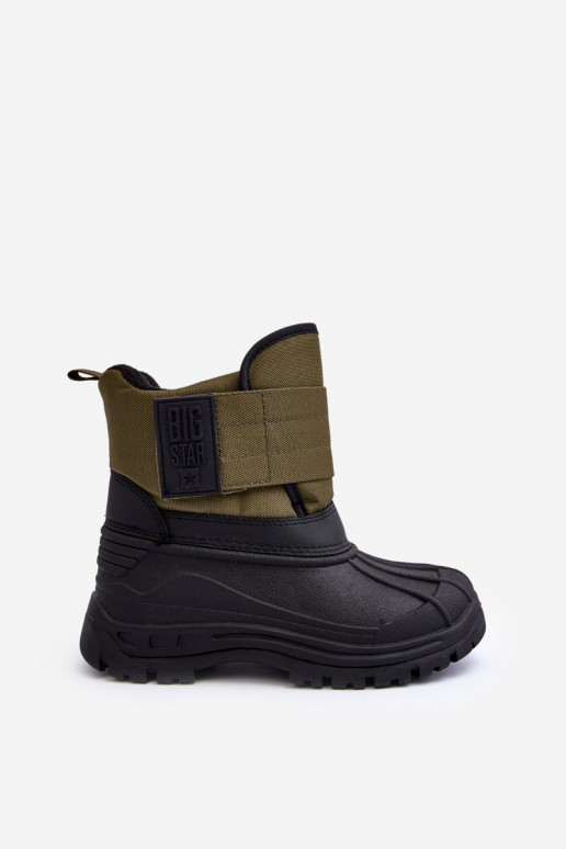Bottes de neige enfant à fermetures adhésives réchauffées kaki Big Star MM374123