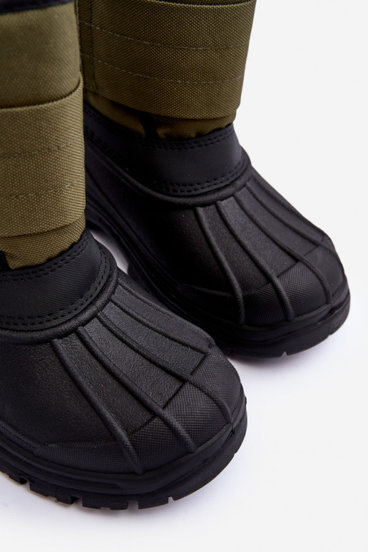 Bottes de neige enfant à fermetures adhésives réchauffées kaki Big Star MM374123