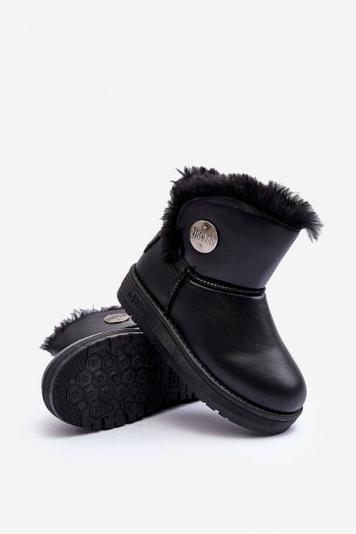 Bottes de neige pour enfants réchauffées avec intérieur en fourrure couleur noire Big Star MM374082 Bottes de neige pour enfants réchauffées avec intérieur en fourrure couleur noire Big Star MM374082