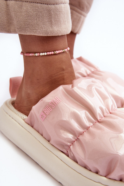 mit Glanz Hausschuhe rosa Big Star MM274129