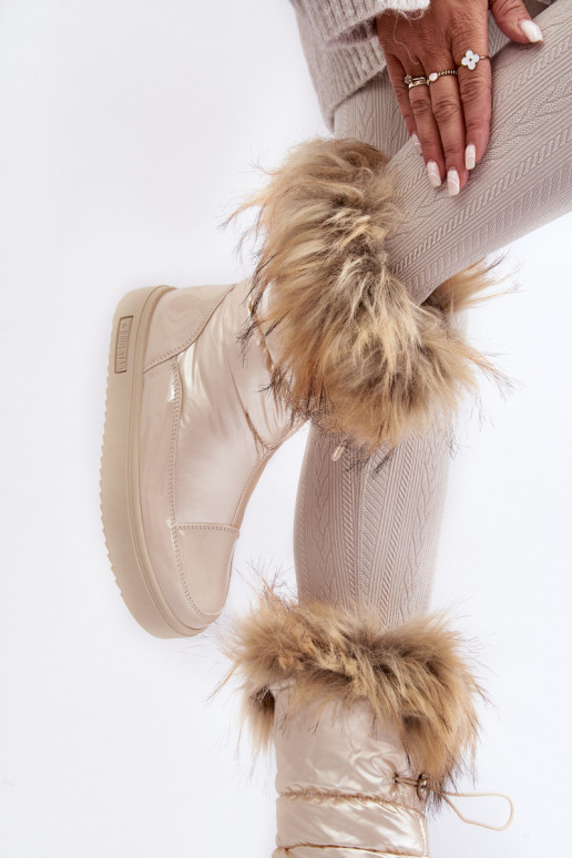 snowboots met bont beige Big Star MM274380 snowboots met bont beige Big Star MM274380