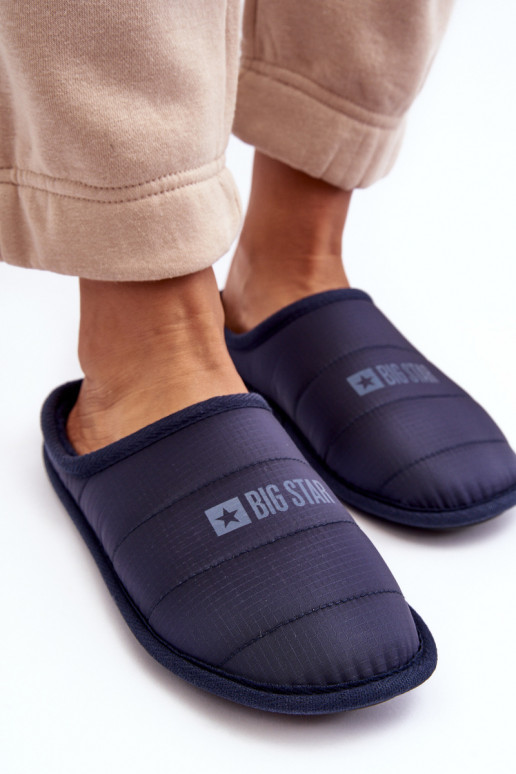 Chaussons modèle classique de couleur bleu foncé Big Star KK274601