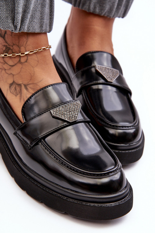 schoenen Mocassins met brede hakken in de kleur zwart Venla schoenen Mocassins met brede hakken in de kleur zwart Venla