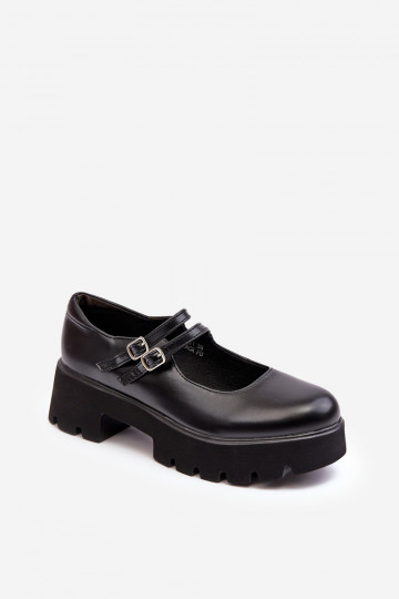 Schwarze Saviwa-Schuhe mit niedrigem Absatz