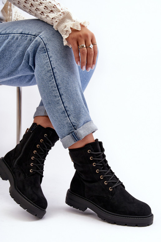 bottes avec fermetures éclair de couleur noire Ninsuni