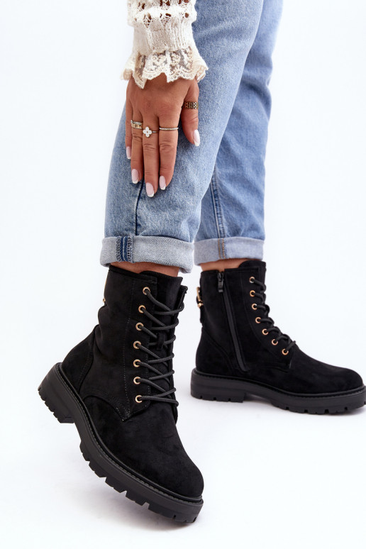 bottes avec fermetures éclair de couleur noire Ninsuni