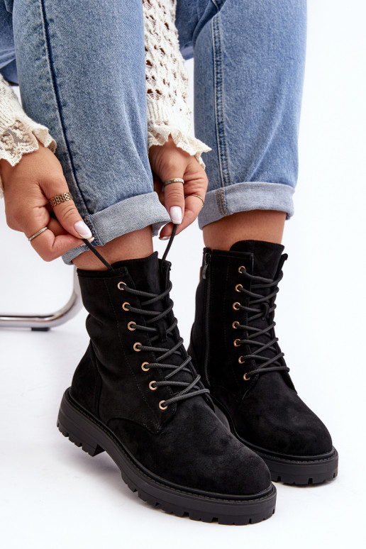 bottes avec fermetures éclair de couleur noire Ninsuni
