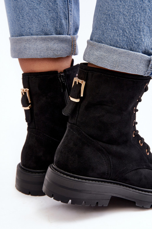 Stiefel mit Reißverschlüssen in der Farbe Schwarz von Ninsuni