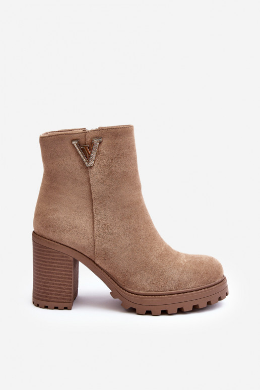 Bottines en daim avec ornements beige Strong Bottines en daim avec ornements beige Strong