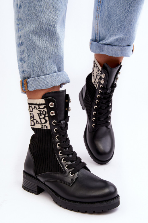 bottes à semelle type chaussette de couleur noire Hakina bottes à semelle type chaussette de couleur noire Hakina