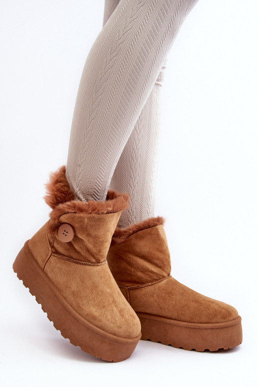 bottes de neige avec plateforme en fourrure marron Wikasem bottes de neige avec plateforme en fourrure marron Wikasem