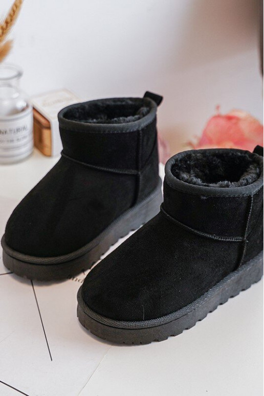 Bottes de neige pour enfants Bottes réchauffées de couleur noire Nallita