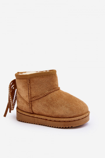 Warme Kinder-Winterstiefel mit Fransen in der Farbe Braun Mikyla 2