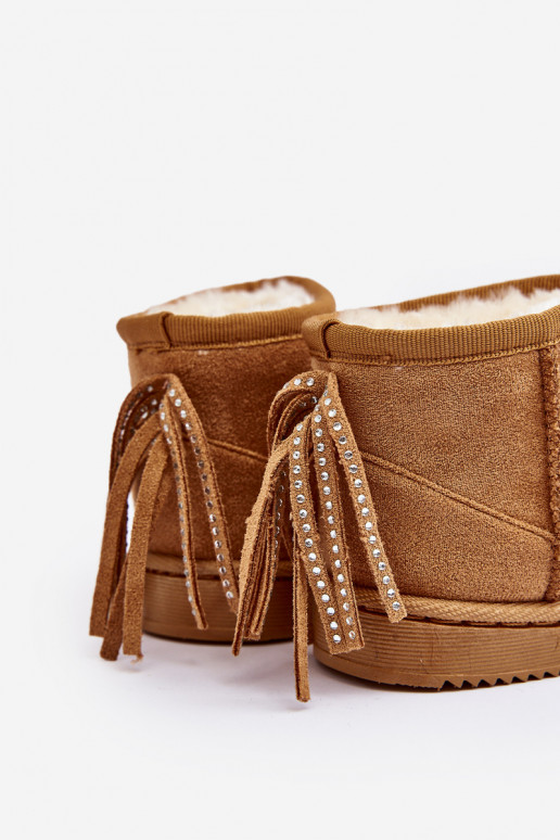 Bottes d'hiver chaudes pour enfants à franges de couleur marron Mikyla Bottes d'hiver chaudes pour enfants à franges de couleur marron Mikyla