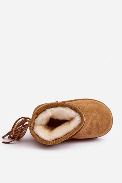 Warme Kinder-Winterstiefel mit Fransen in der Farbe Braun Mikyla