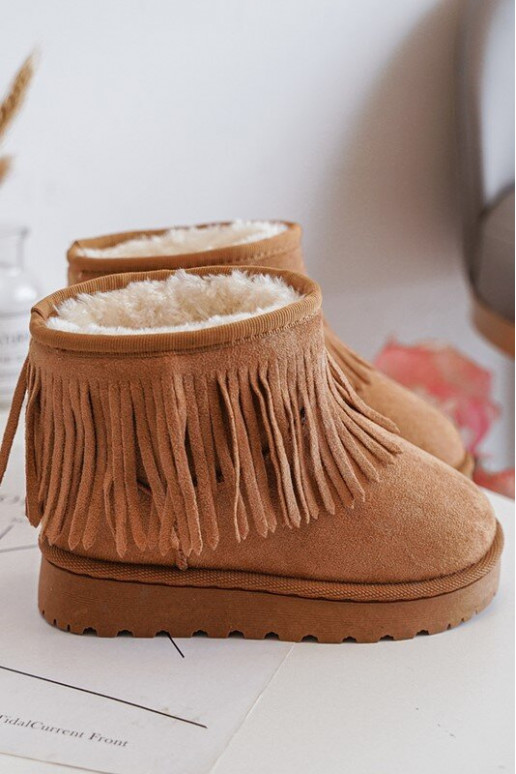 Gewärmte Schneestiefel für Kinder i Frędzlami braune Farbe Nimia