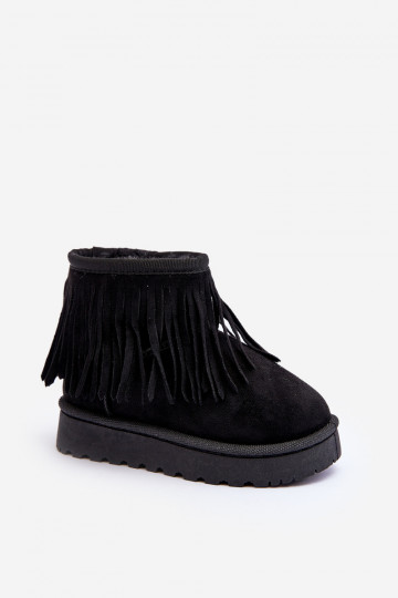 Bottes de neige réchauffées pour enfants i Frędzlami couleur noire Nimia