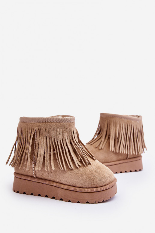 Bottes de neige réchauffées Enfants i Frędzlami beige Nimia