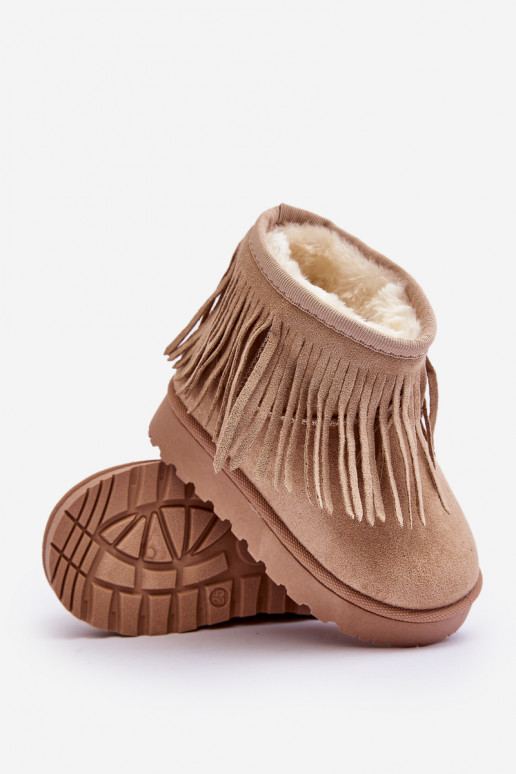 Bottes de neige réchauffées Enfants i Frędzlami beige Nimia