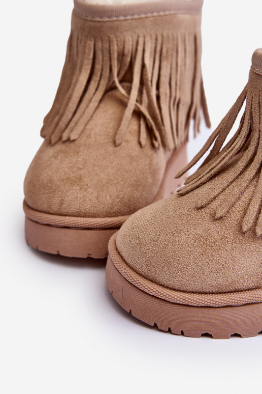 Bottes de neige réchauffées Enfants i Frędzlami beige Nimia