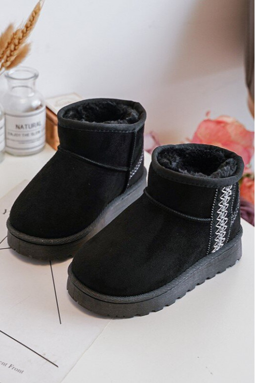 snowboots Kinderlaarzen verwarmd zwarte kleur Leonora
