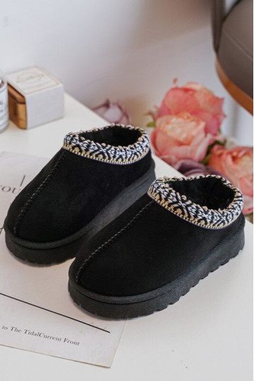Chaussons pour enfants d'un modèle résistant à réchauffer de couleur noire Olivane 2