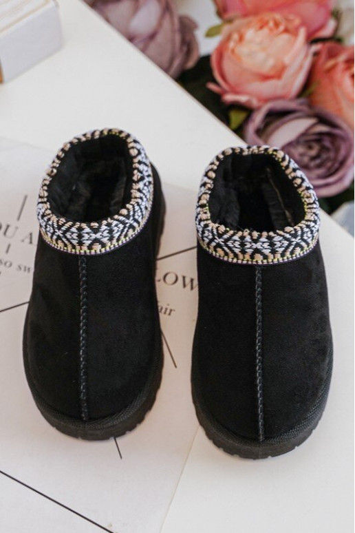 Chaussons pour enfants d'un modèle résistant à réchauffer de couleur noire Olivane